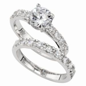 BNWB  2Pc-Set Cubic Zirconia Ring in SterlingSilve